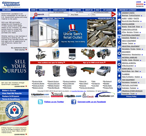 Screenshot of GovLiquidations.com