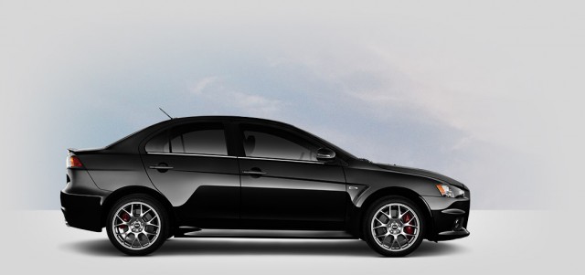 profile view of a 2015 Mitsubishi Evo MR